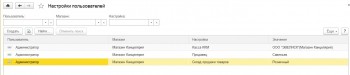 Настройки пользователя в 1С:Розница