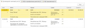 Поступление оборудования 1С 8.3